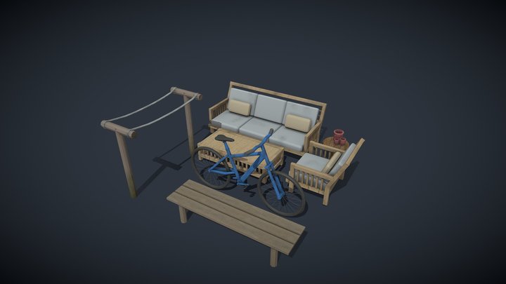 DAE 5 Finished props -  Eco House 3D Model