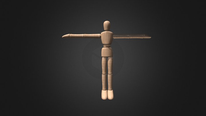 Деревянный манекен - Wooden mannequin 3D Model