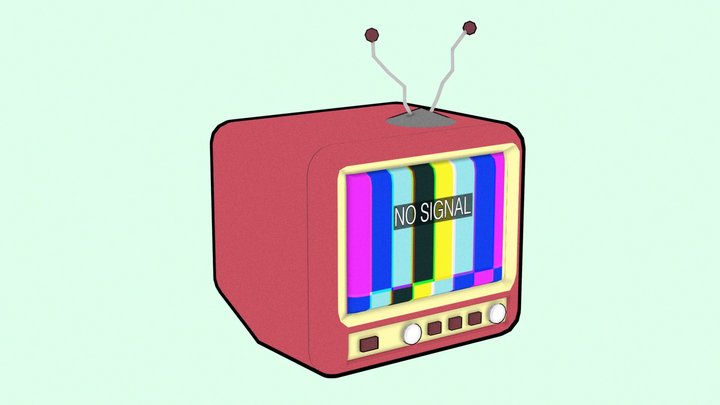 Classic TV - No Signal 3D Model