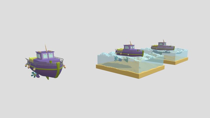 Fishing boat (1st and 2nd version) 3D Model