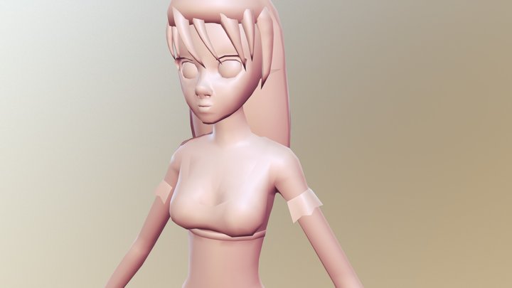 Anime girl test 3D Model