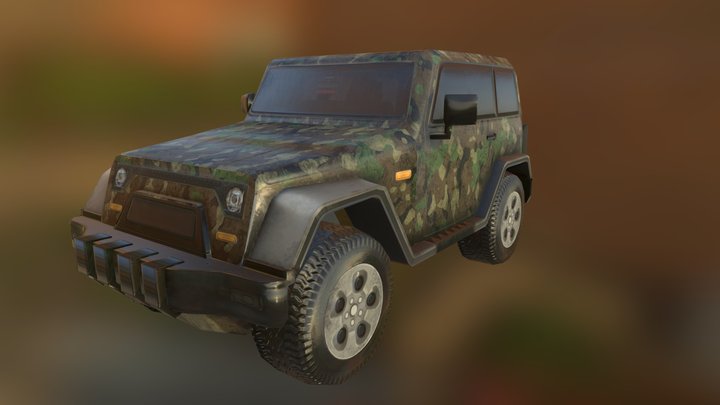 Camo Jeep 3D Model