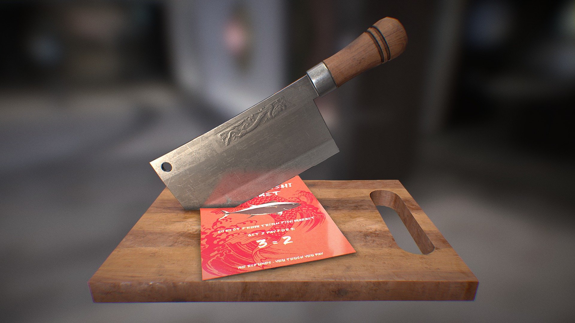 Chinese Cooking Knife - Game Ready Assets
