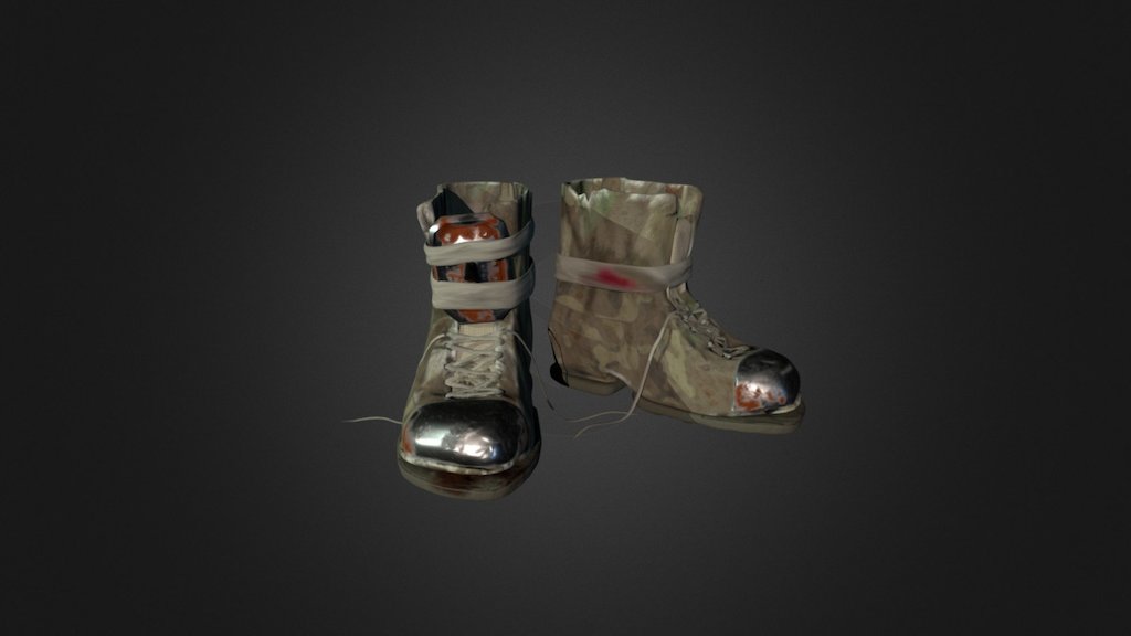 Armored Boots, High Poly, Textured