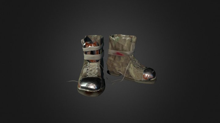 Armored Boots, High Poly, Textured 3D Model