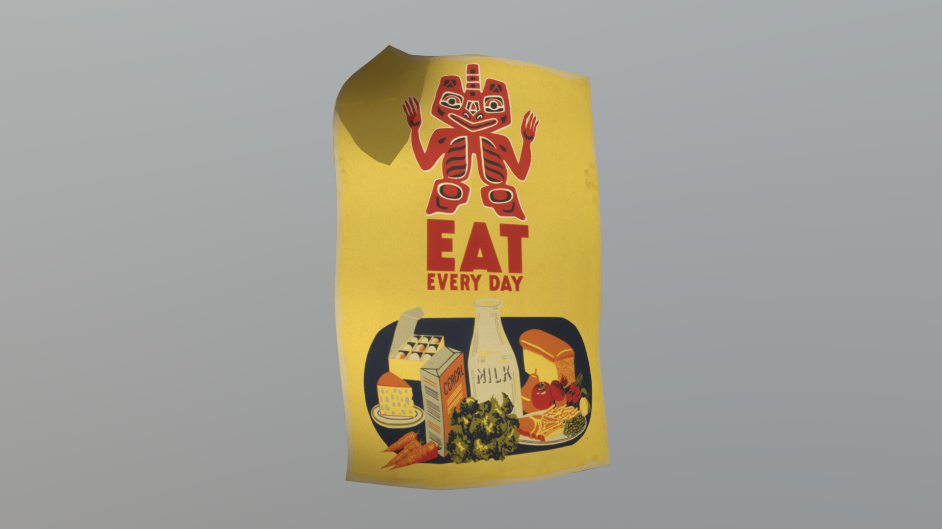 3D model Poster 1 - This is a 3D model of the Poster 1. The 3D model is about a package of food.
