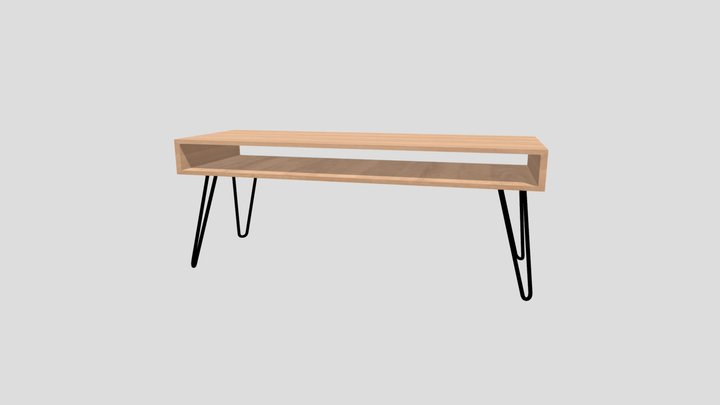 Coffee table with hairpin legs 3D Model