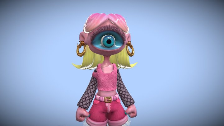 Irma Cartoon Cyclop Girl UE5 Model