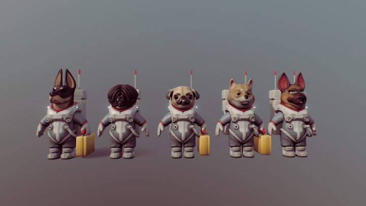 Astro Dogs 3D Model