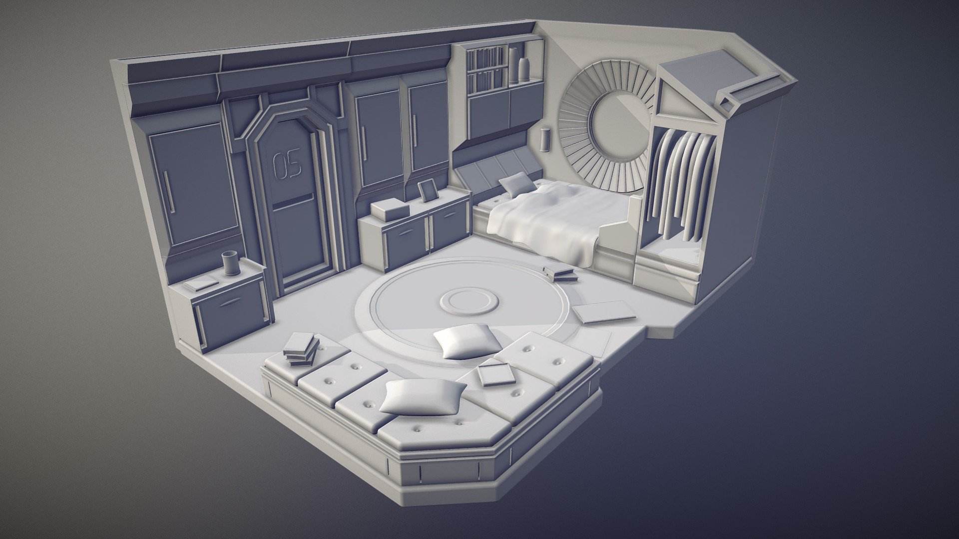 Space Room - Pilot Quarters (2nd Partiel 4h) - 3D model by ...