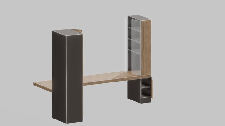 Furniture Walnut/Grey 3D Model