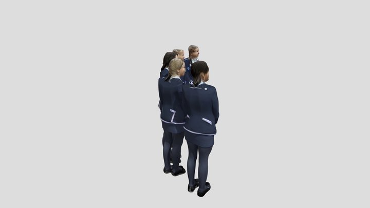 Group of female 3D Model