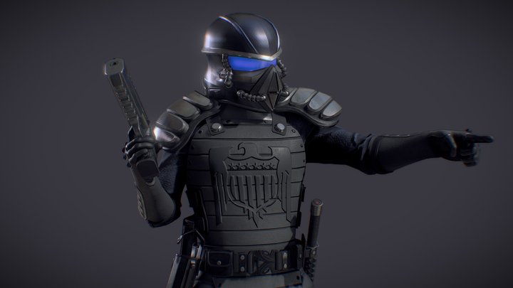 Federation Soldier Pose A 3D Model