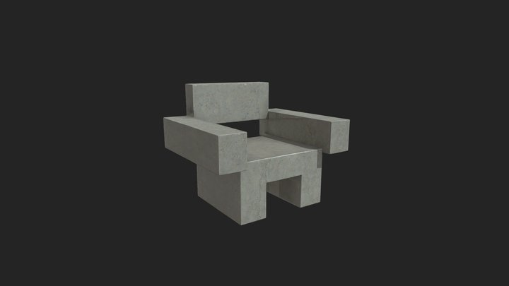 Concrete Geometry Chair 3D Model
