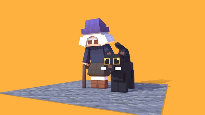 Angry Grandma NPC 3D Model