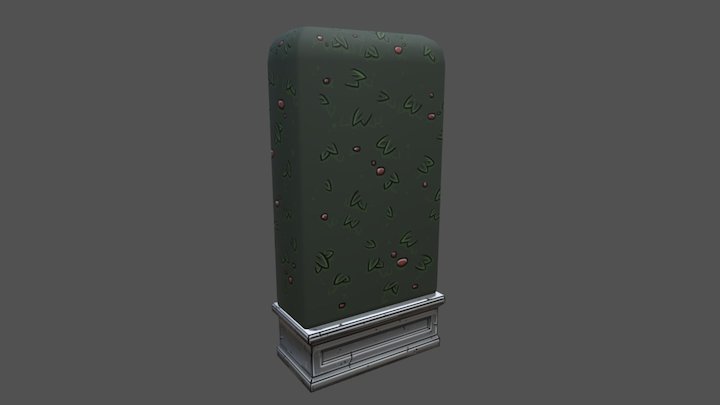 Hand Painted Garden Hedge 3D Model
