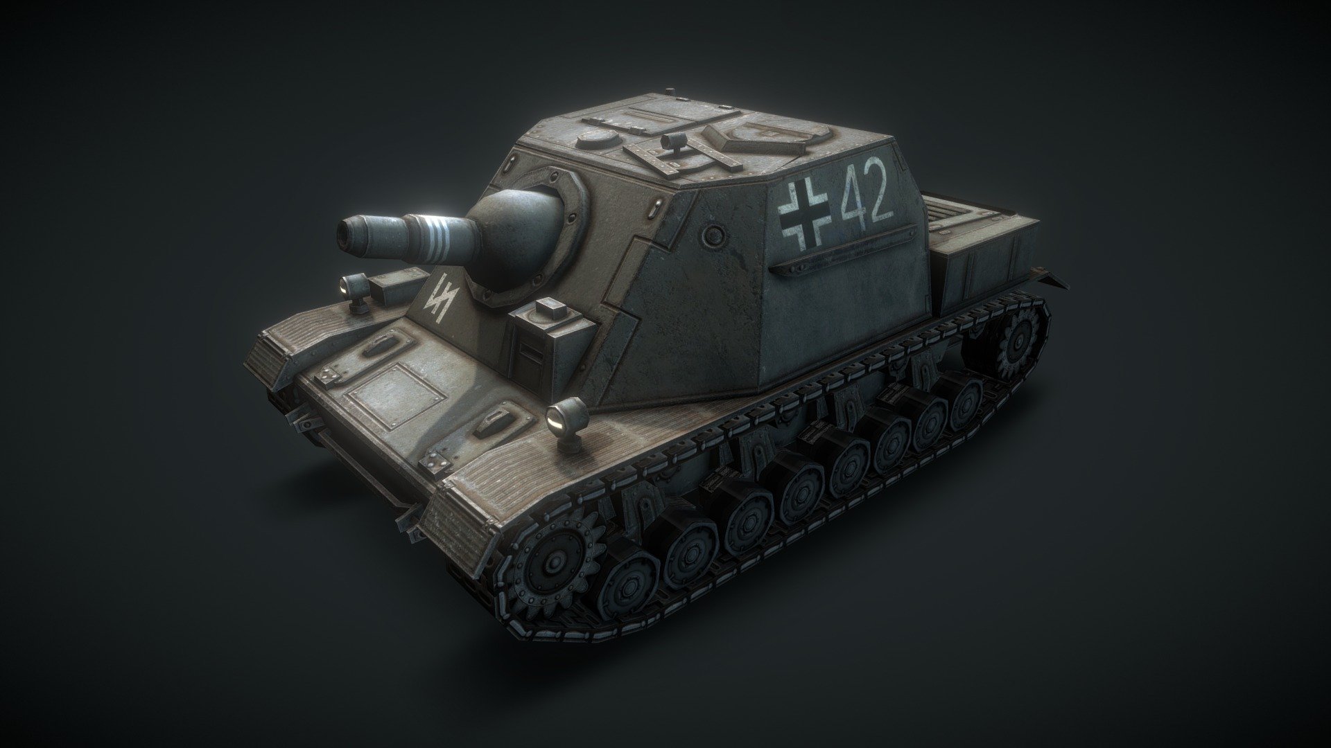 Low poly Sd.Kfz. 166 Sturmpanzer Brummbar