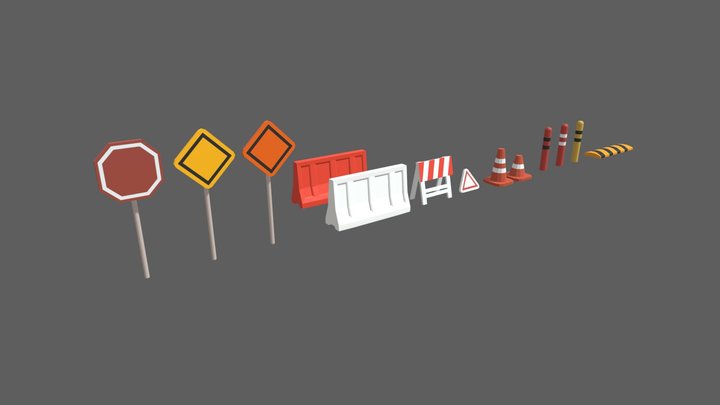 Road Signs 3D Model