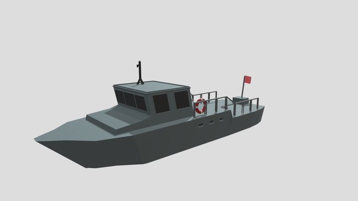 Fast Assault Boat (Low Poly) 3D Model