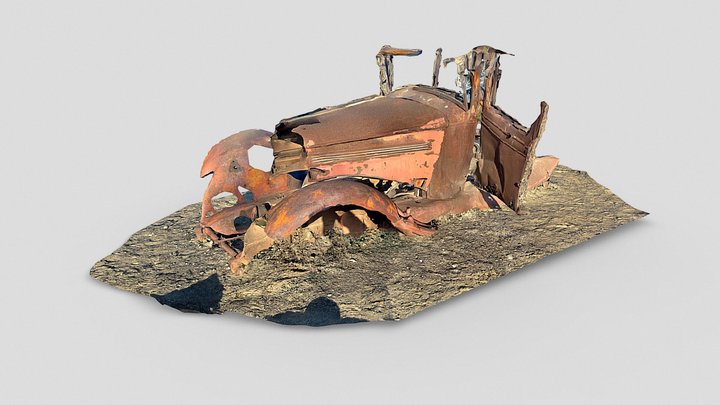 Day 332: Rusty car wreck (Ballarat, CA) – Free 3D Model STL