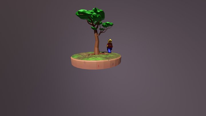 Lego puppet walking around a tree 3D Model