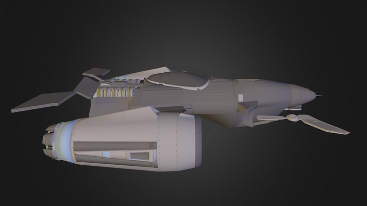 Free- C4 D- Scifi- Spaceship 3D Model
