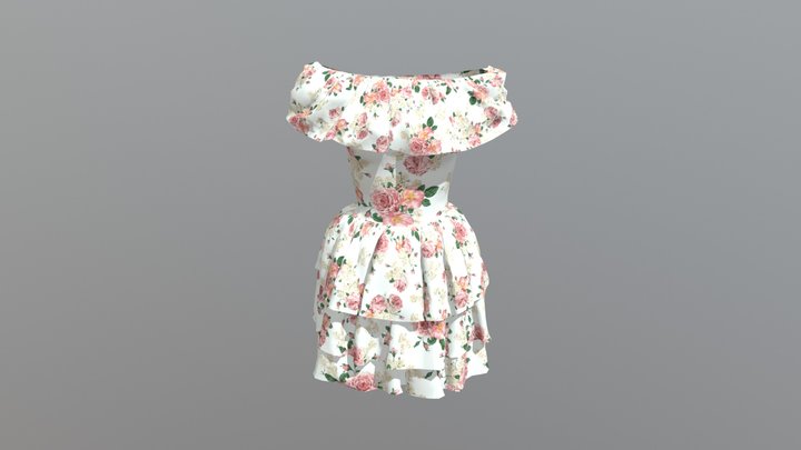 Floral-dress test 3D Model
