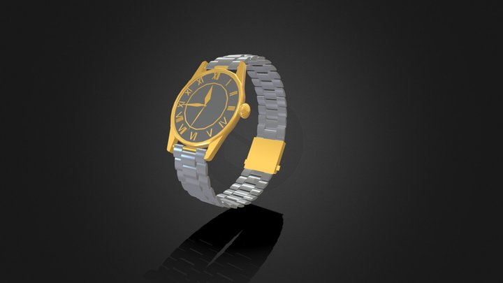 Roman Numeral Wristwatch | FREE | Handwatch 3D Model