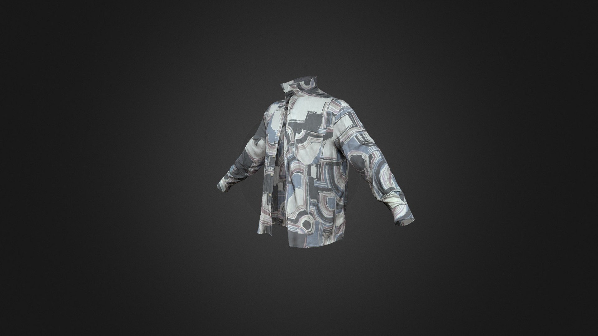 Man Grey and yellow silk shirt — Sketchfab embed 3D viewer