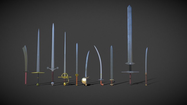 10 Swords 3D Model