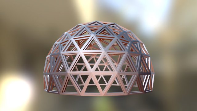 Double-frame geodesic dome 3D Model