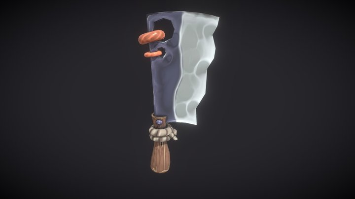 Stylized Butcher Knife 3D Model