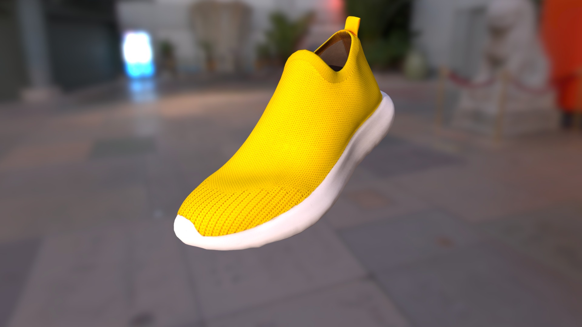 3D model A sport shoe, very fashion and comfortable - This is a 3D model of the A sport shoe, very fashion and comfortable. The 3D model is about a yellow and white ceramic shoe.