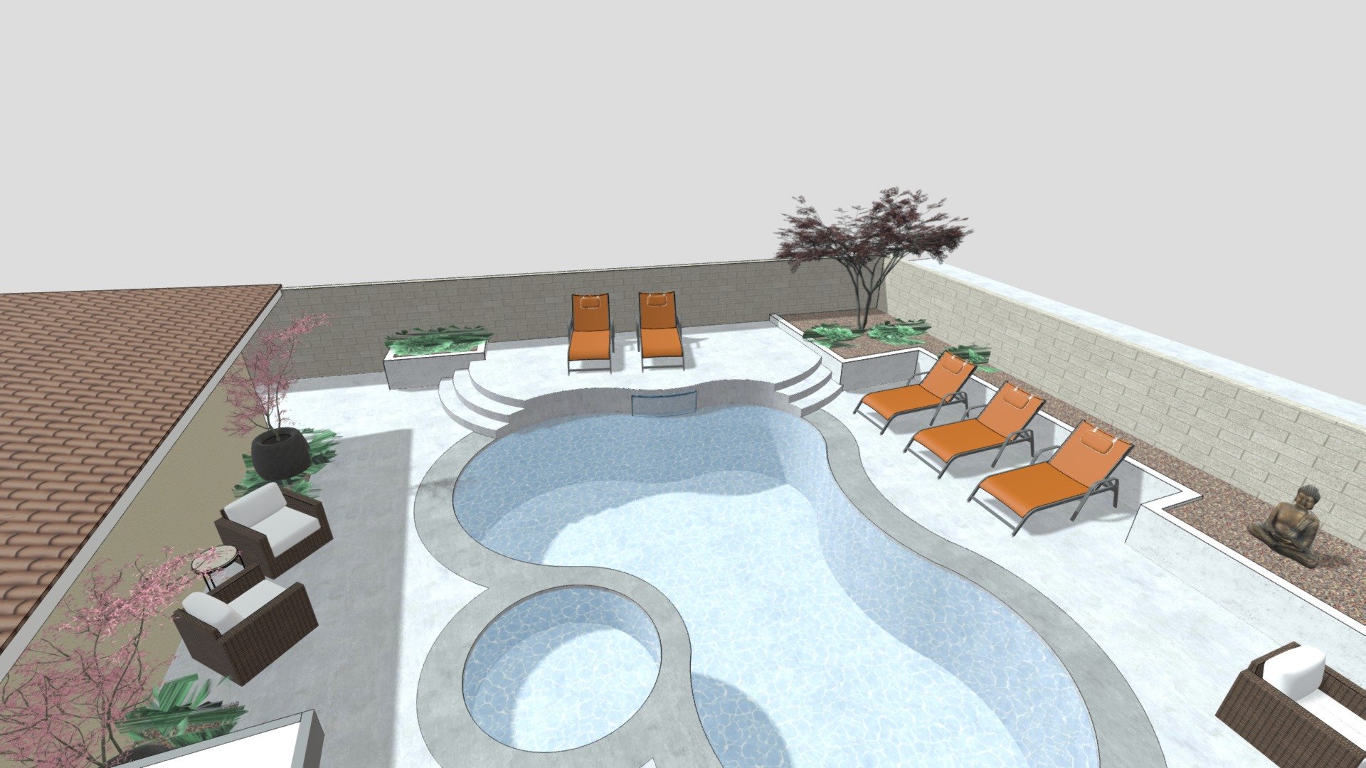 Raised Steps Pool Patio - 3D model by Houses (@epicdb) [022e139 ...