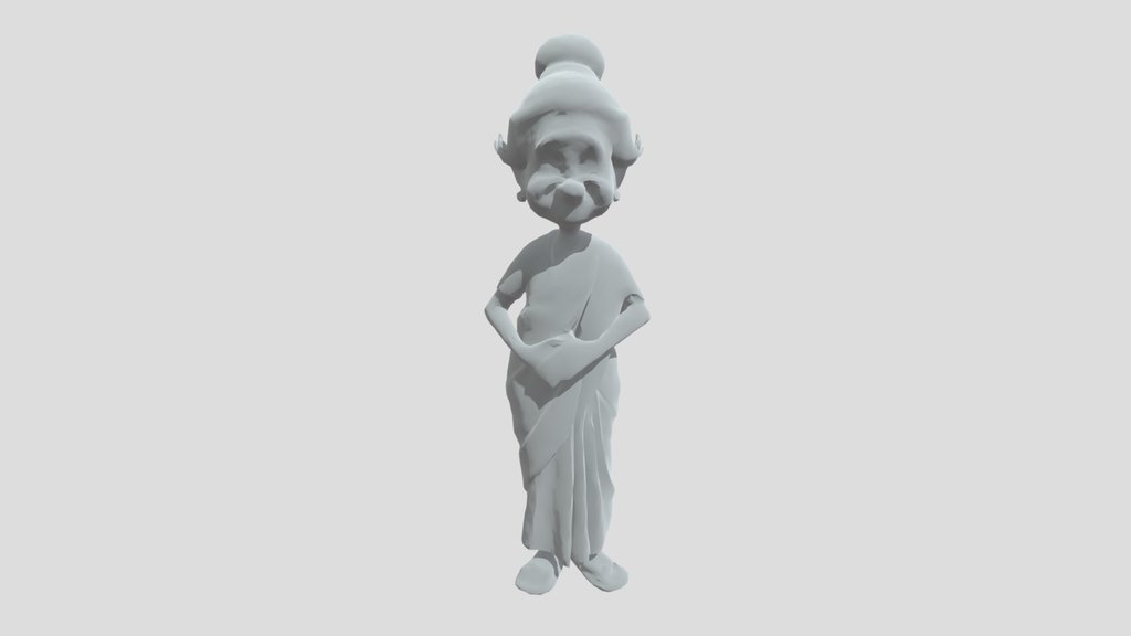 stylized elderly Indian grandmother character,