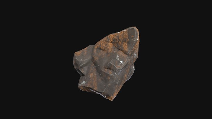 Dark Dusty Rock - LOD1 3D Model