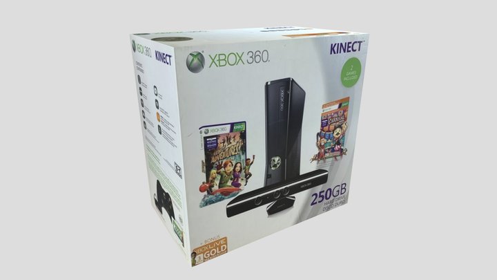 Microsoft Xbox 360 Slim Kinect Bundle BOX 3D Model