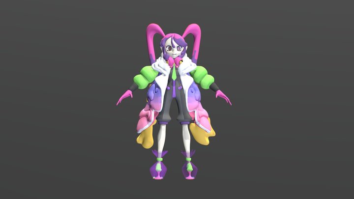 Poison Type Pokémon Trainer Hatsune Miku 3D Model