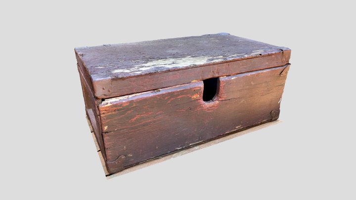 Old Wooden Storage Trunk 3D Model