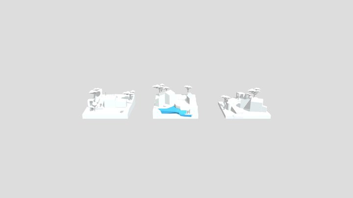 Grandma's house - Diorama and house blockout 3D Model