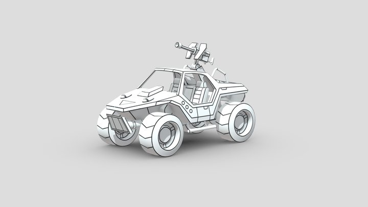 Warthog Inspired Dune Buggy 3D Model