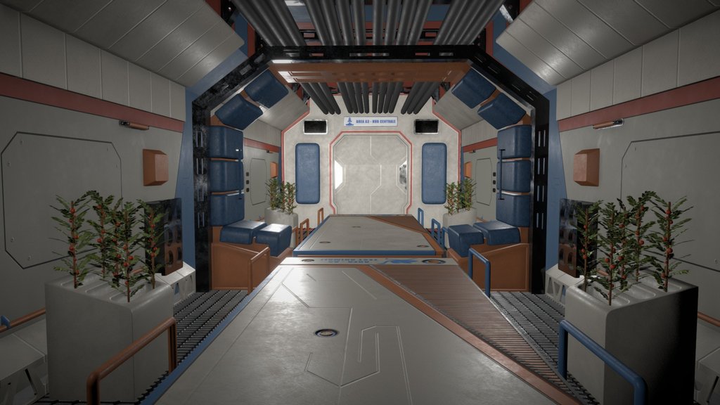 Sci fi biolab corridor