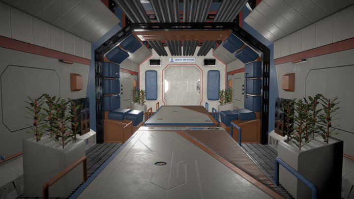 Sci fi biolab corridor 3D Model