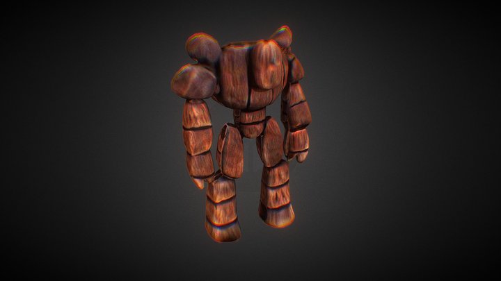 Wooden Golem 3D Model