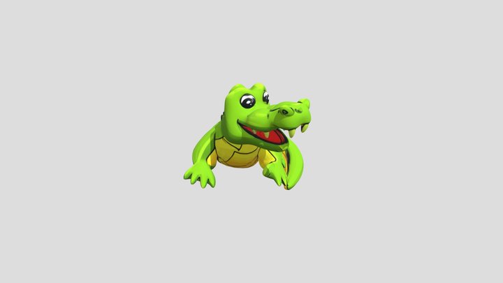 Low poly Crocodile 3D Model