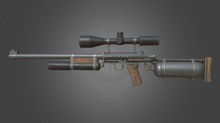 Post apocalyptic sniper air rifle 3D Model