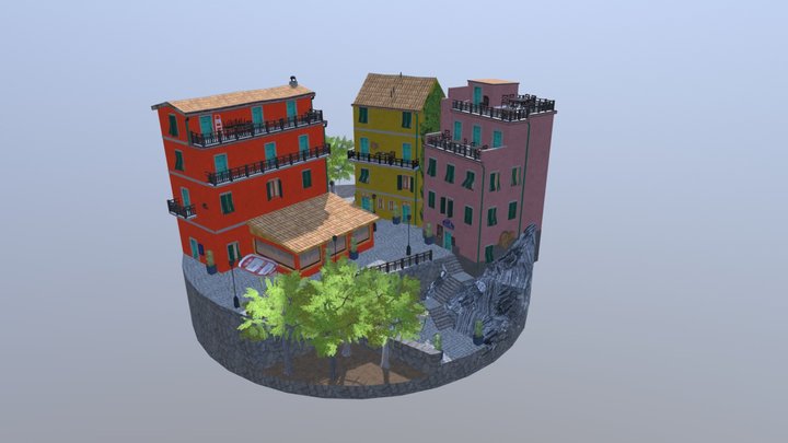 City Scene - Cinque Terre 3D Model