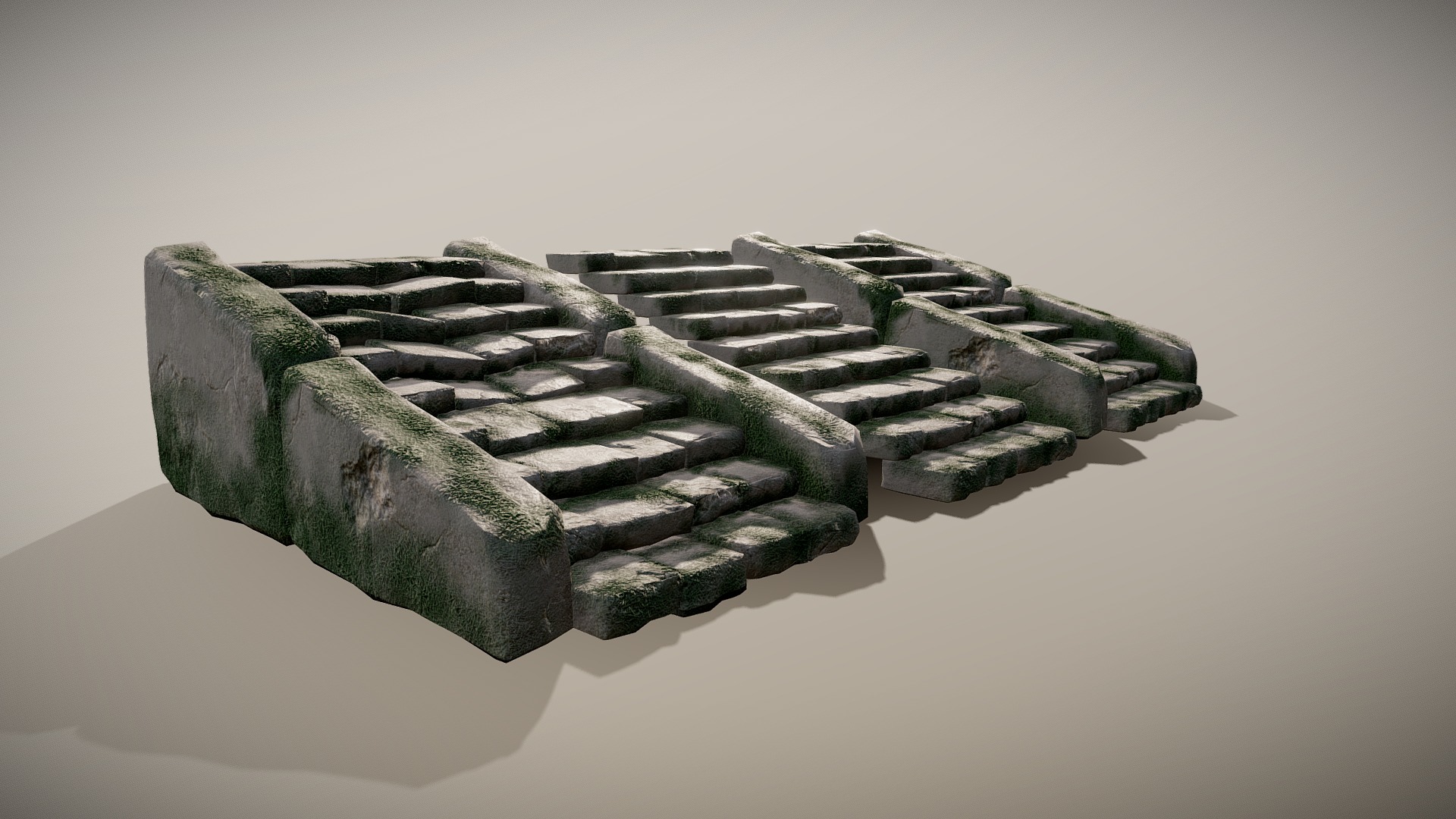 3D model Ruins: Stairs - This is a 3D model of the Ruins: Stairs. The 3D model is about a stack of rocks.