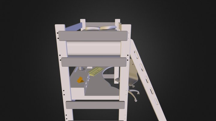 Student Center Loft Bed 3D Model