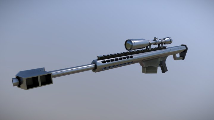 M82A Sniper Rifle - Low Poly 3D Model